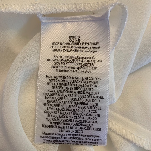 BCBGMaxAzria White V-Neck Long Sleeves Blouse - Picture 6 of 14